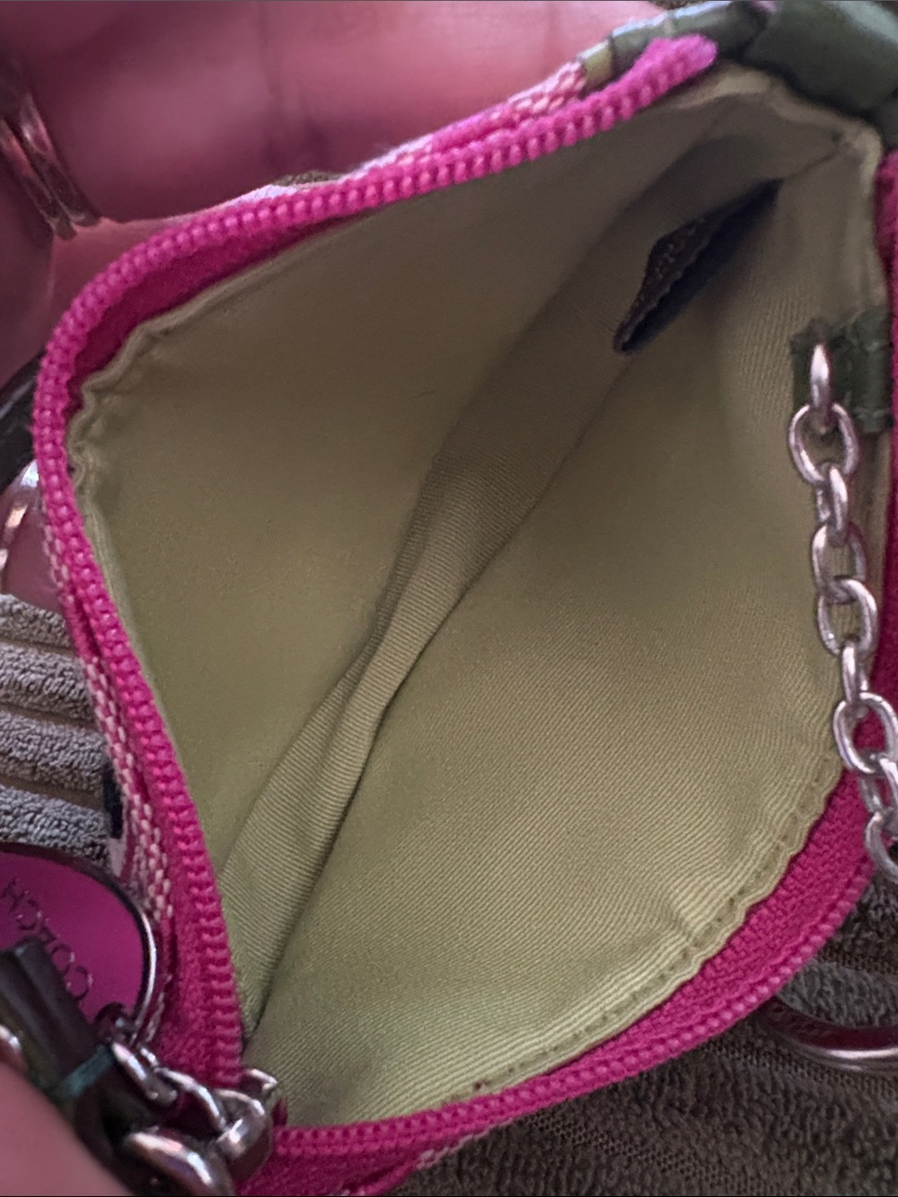 Coach Pink & Green Watermelon Slice Mini Wristlet coin pouch 2006 vintage real - Picture 9 of 11